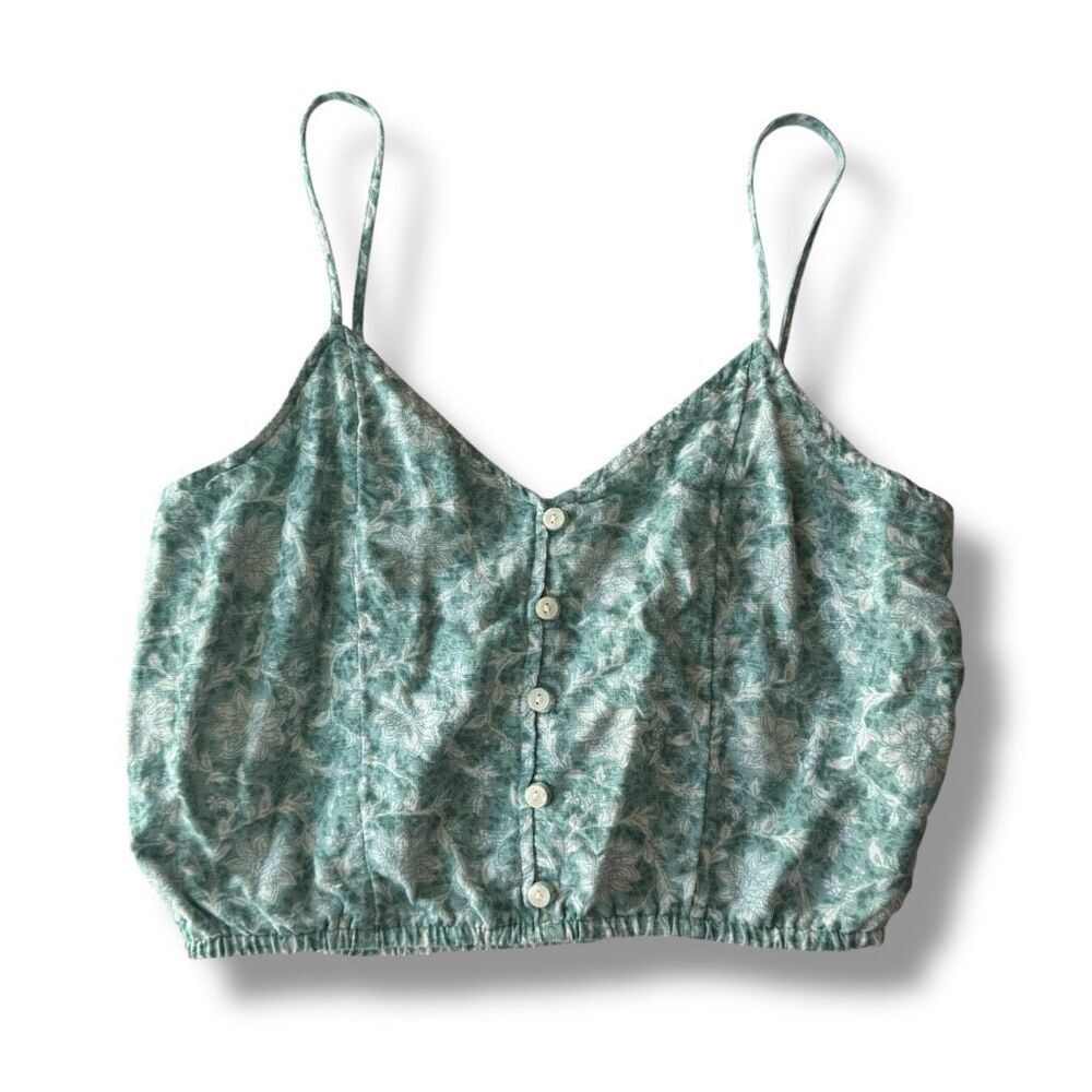 American Eagle Women's Floral Cropped Cami Tank Top (XS)